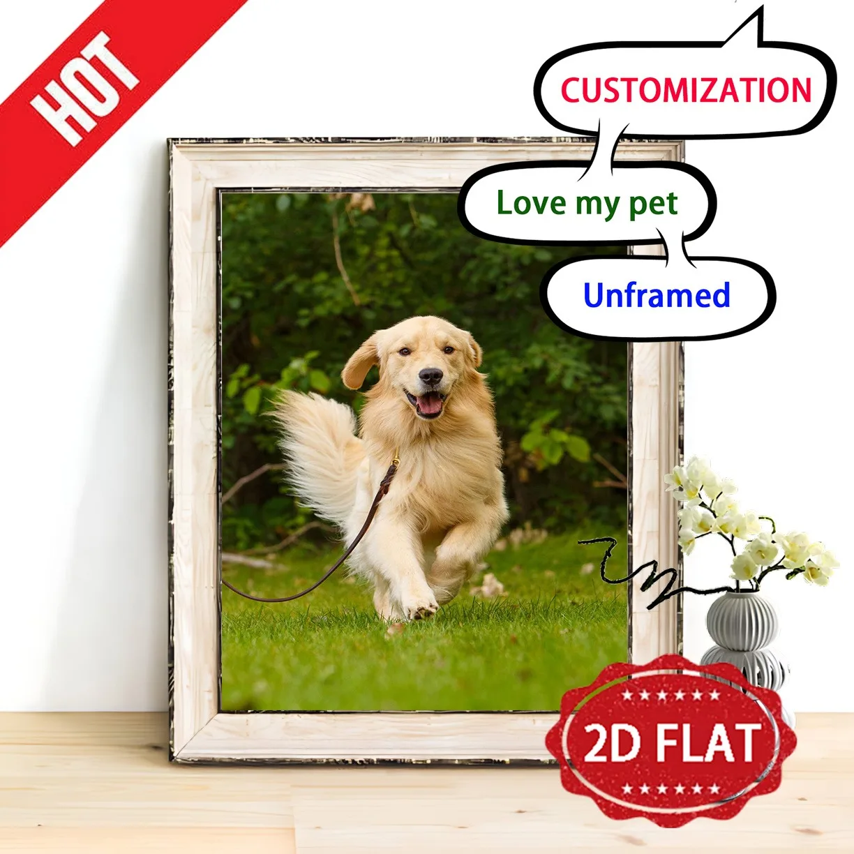 2D Flat ，Single Piece of Modern Art Canvas That Can Be Customized in unframe . Preserve Cherished Memories of Your Everyday Life