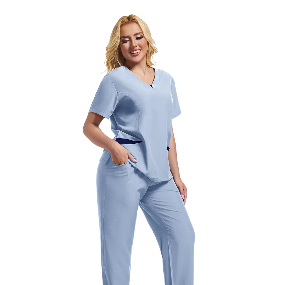 Nuovo Leggero Anti-Rughe Uniforme Chirurgica Donna Uomo Infermiera Medica Scrub Set Morbido E Traspirante Jogger Infermieristica Clinica Abbigliamento Da Lavoro