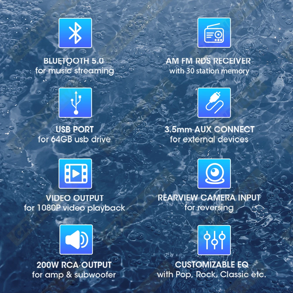 MP5 Player Marine Radio Boat Stereo FM AM RDS Digital Media Audio Player Bluetooth IPX5 Waterproof For Yacht ATV UTV Golf Cart