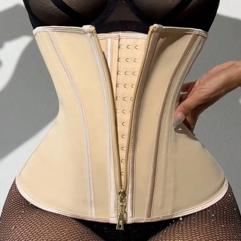 Image of Taillentrainer Bauchkontrolle Shapewear Nahtlose Bauchstraffende Damen-Fischgräten-Shapewear mit Reißverschluss und Schnalle