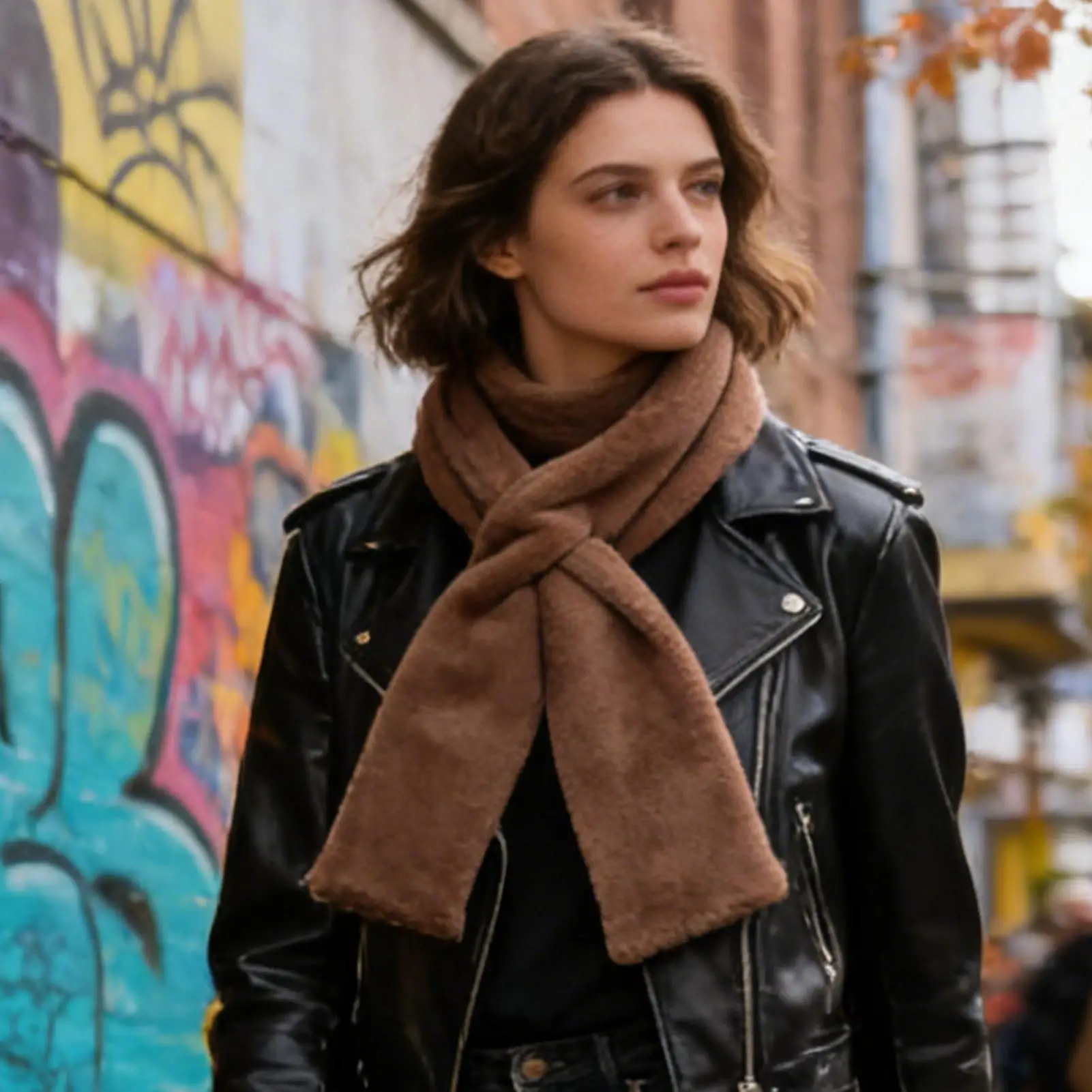 

Winter Cycling Pocket Scarf Warm Soft Fashion Wrap With Zipper Pocket Plush Winter Scarf For Women For Party Home Outdoor Hiking