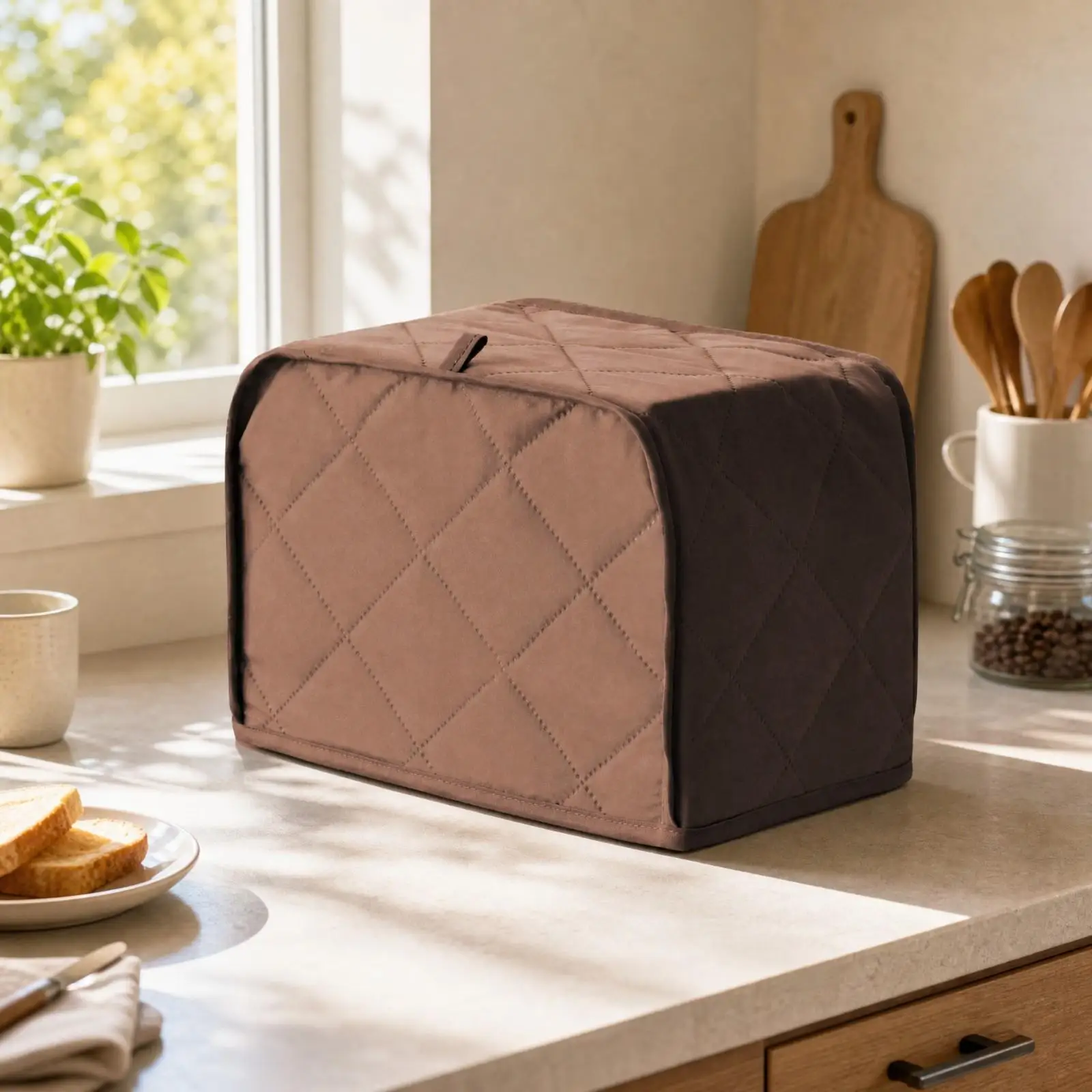 Water Resistant Bread Machine Dust Cover Quilted Padded Protector with Handle for Home Kitchen Countertop Fits Standard Bread