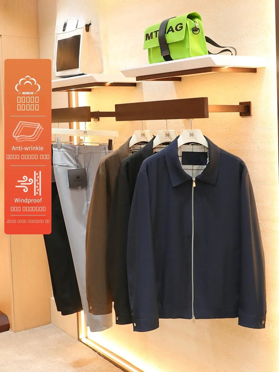

Italian Luxury Busin Casual Loose Fit Jaet Men's Autumn 2025 Doctor.Huang's Sle Classic Collar Zipper Closure Windproof