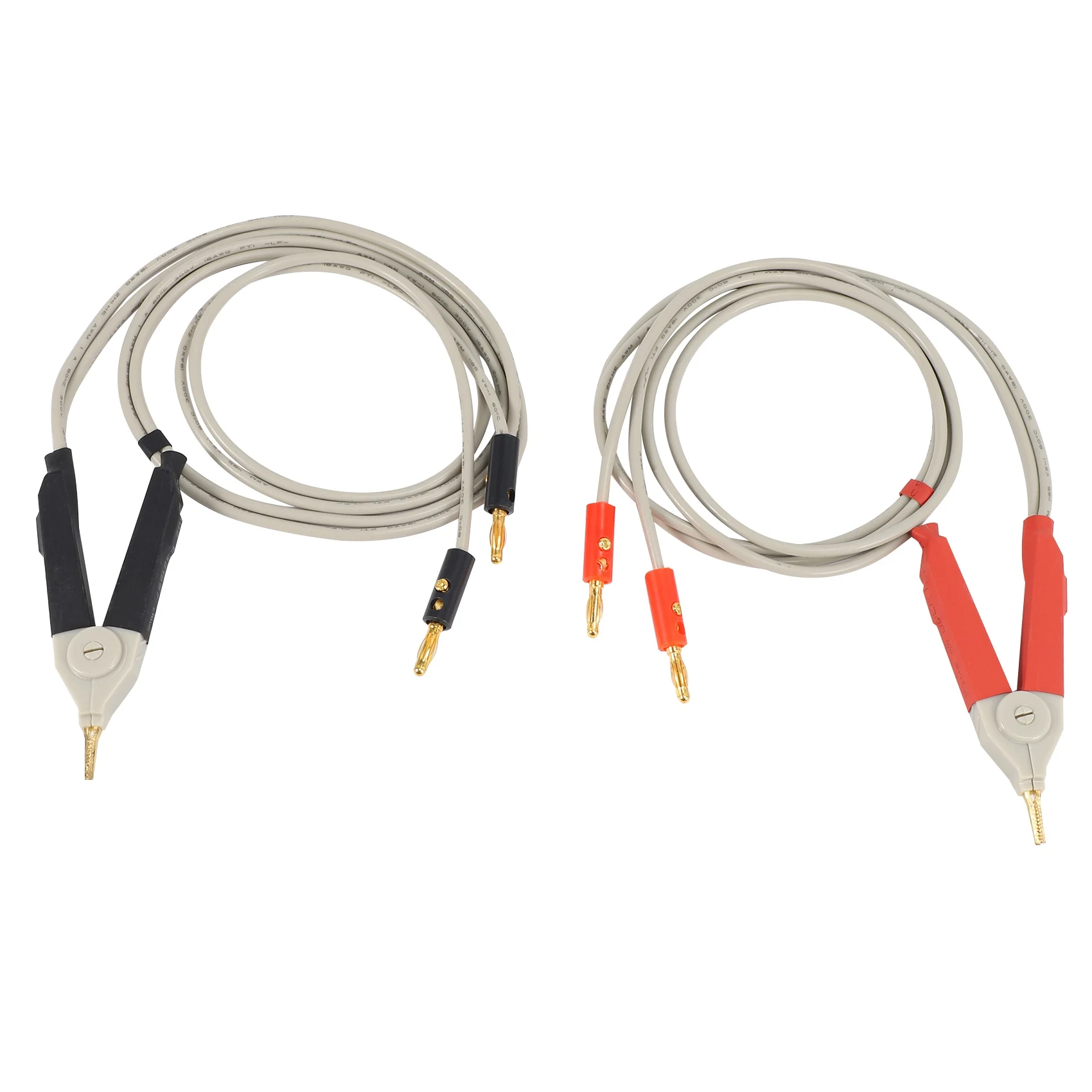 A72Z 1 pair insulated banana plug clips cable Low Resistance Clip Probe Leads Test Meter Terminal Kelvin New