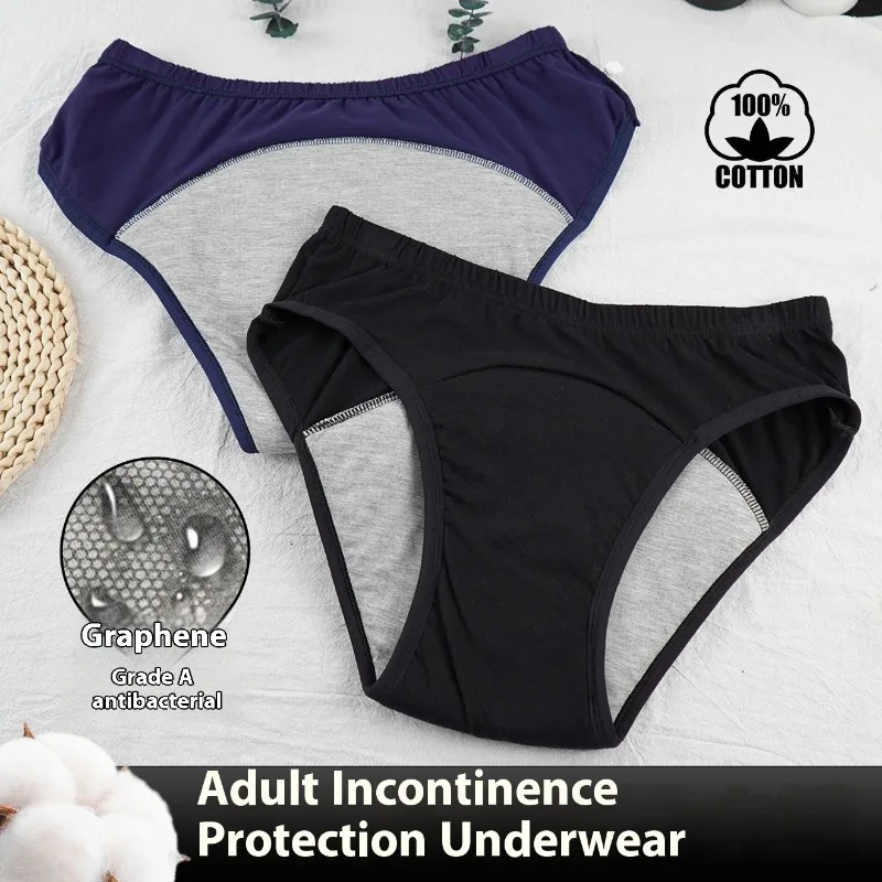 ‌Graphene Anti Leak Reusable Washable Incontinence Underwear Pant Adult Elderly Waterproof Comfortable Diaper Liners Bedwetting