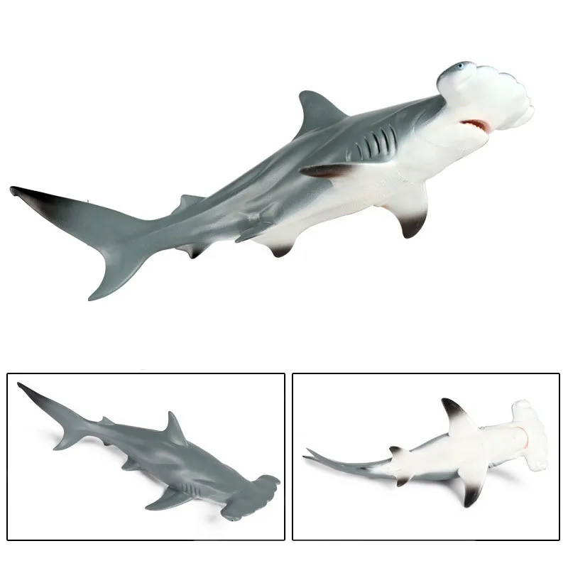 Lifelike Toy Marine Sea Life Figure Squeeze Big Shark Fish Model PVC Collection Toy For Kids Children Gift