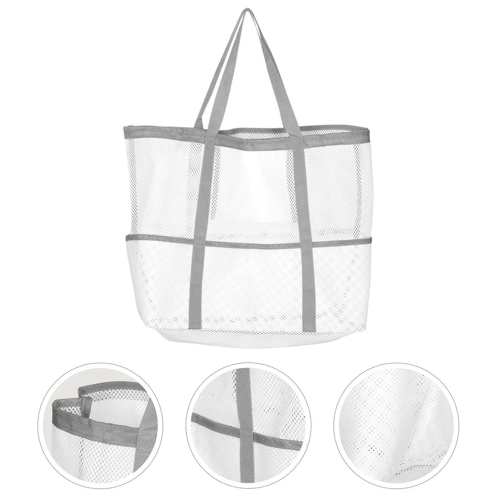 Mesh Beach Bag for Women Large Capacity Swim Tote with Handle Waterproof Sand Resistant Storage Pockets Ideal for Beach