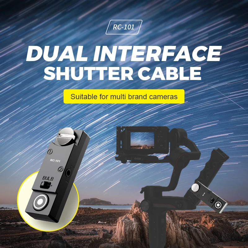 المزدوج السلكية مصراع كابل التحكم عن بعد مع 1/4 المسمار لكانون نيكون سوني بانسونيك فوجي كاميرا قفص علوي مقبض قبضة ستابليزر