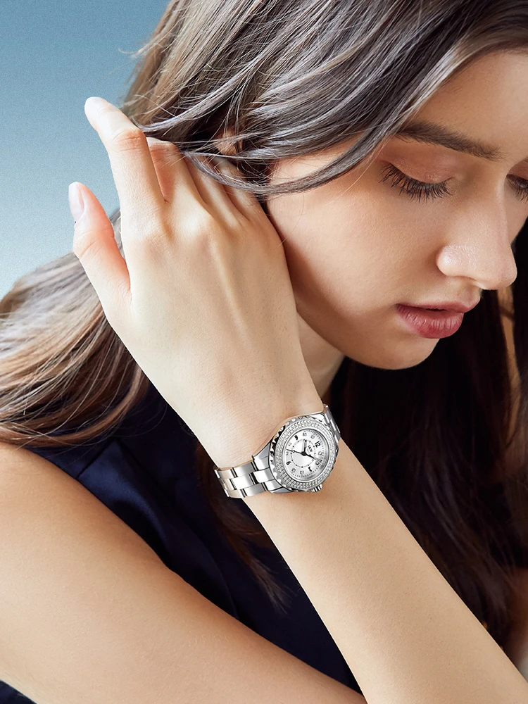 CARNIVAL Fashion Quartz Watches for Woman High End Switzerland Watch Ladies Sapphire Glass Luminous Waterproof Reloj Para Mujer