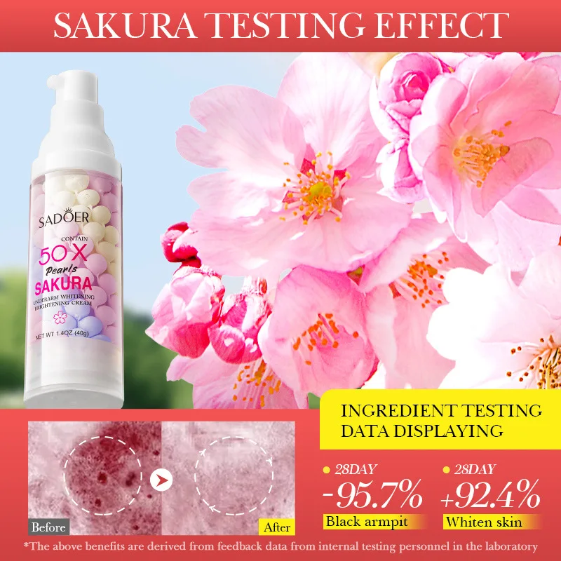 Cherry Blossom Pearl Underarm Whitening and Brightening Cream Hydrating Body Lotion