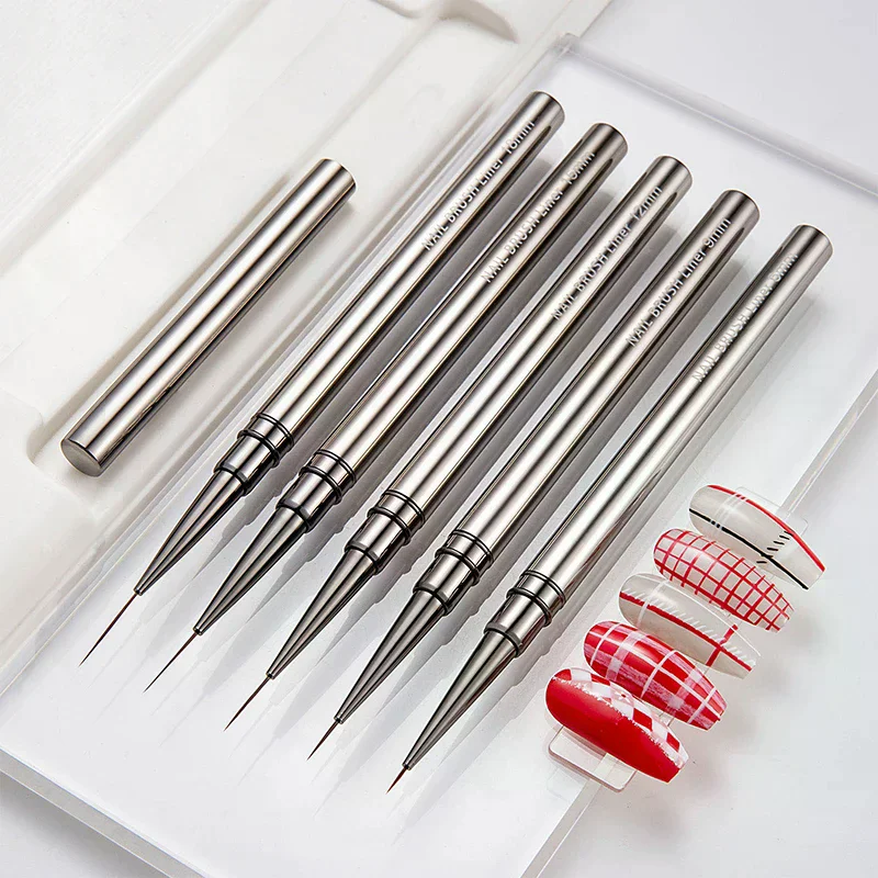 1pc arte do prego forro escovas gel escova de unhas gel polonês pintura escova desenho arte do prego escova caneta conjunto caneta do prego