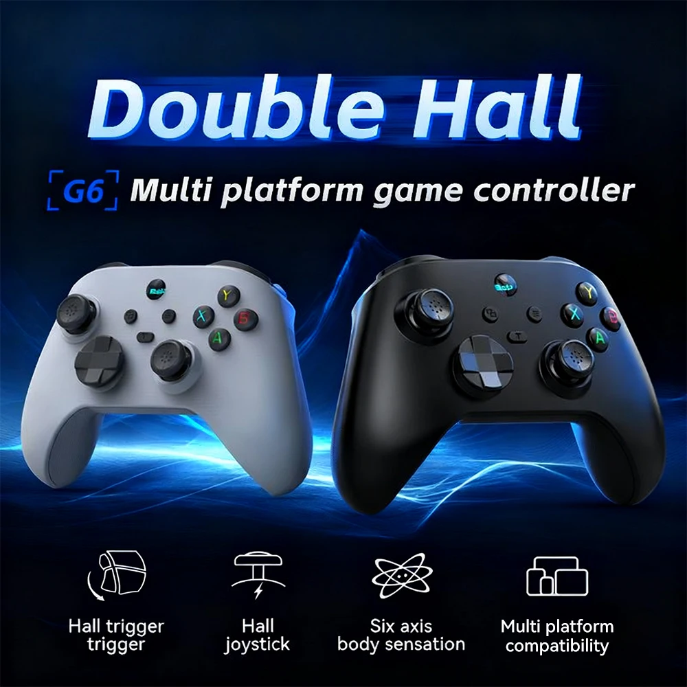 

Беспроводной контроллер G6 для игровой консоли BT с двумя вибрациями Холла, датчиком движения, игровой контроллер для ПК/переключателя/эмулятора/Android/IOS