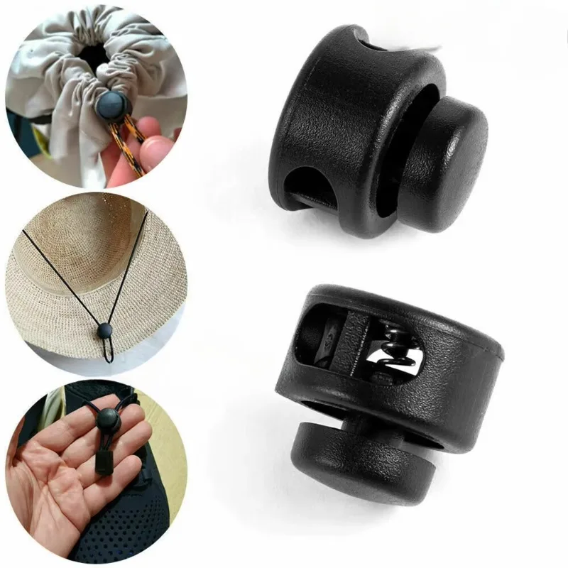 10pcs Spring Cord Lock Stopper Rope Clamp Toggle Clip Buckle for Backpack Hat Shoelace Paracord Lanyard Hiking Accessories