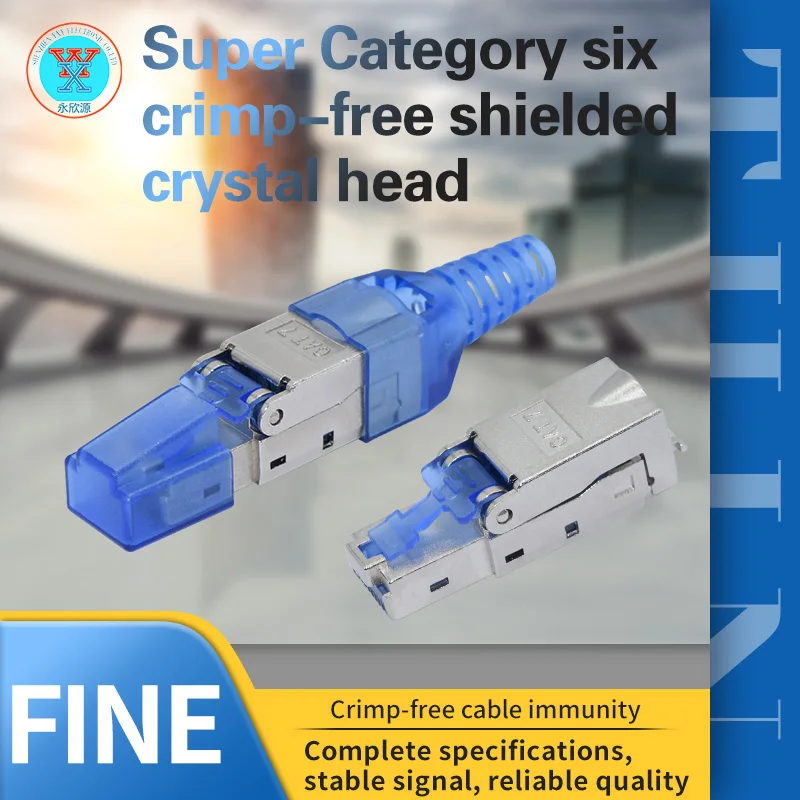 YXY RJ45 CAT6/Cat6A/CAT7 Connector Tool-Free Toolless RJ45 Termination Plug Reusable Shielded for Ethernet Cables 10Gbps