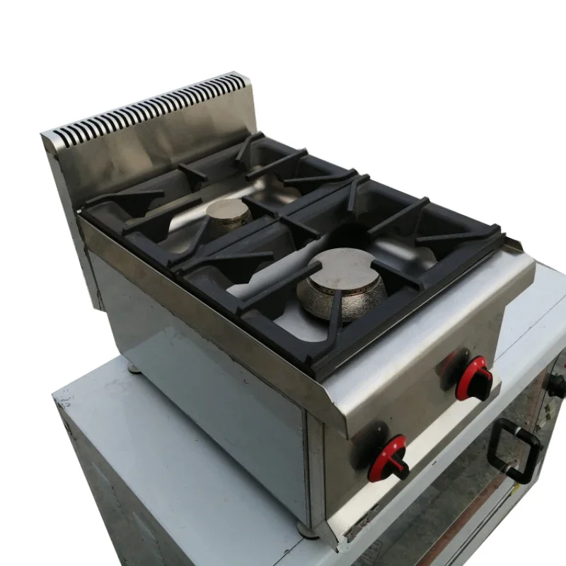 GH-587 Bureau Cuisinière À Gaz Claypot Portable En Acier Inoxydable Double Tête Cuisinière À Gaz Commercial Cuisinière À Gaz