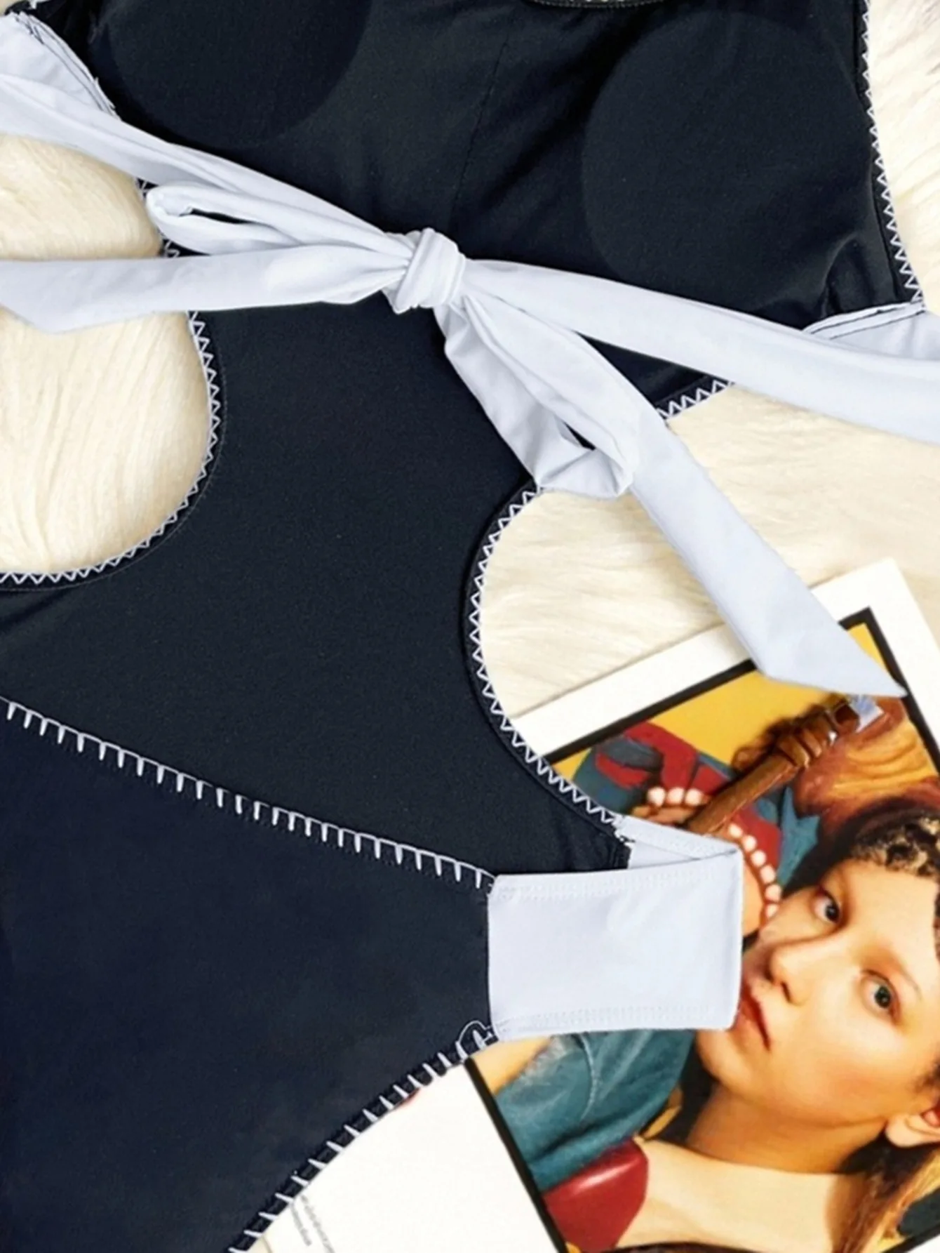 sexy patchwork halter costume da bagno intero scava fuori vita bikini costumi da bagno body donna biquini costumi da bagno tankini trikini