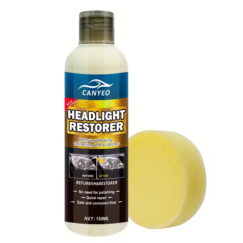 All Car Compatible Headlight Restoration Set Professional Polish Cream & Tools Kit