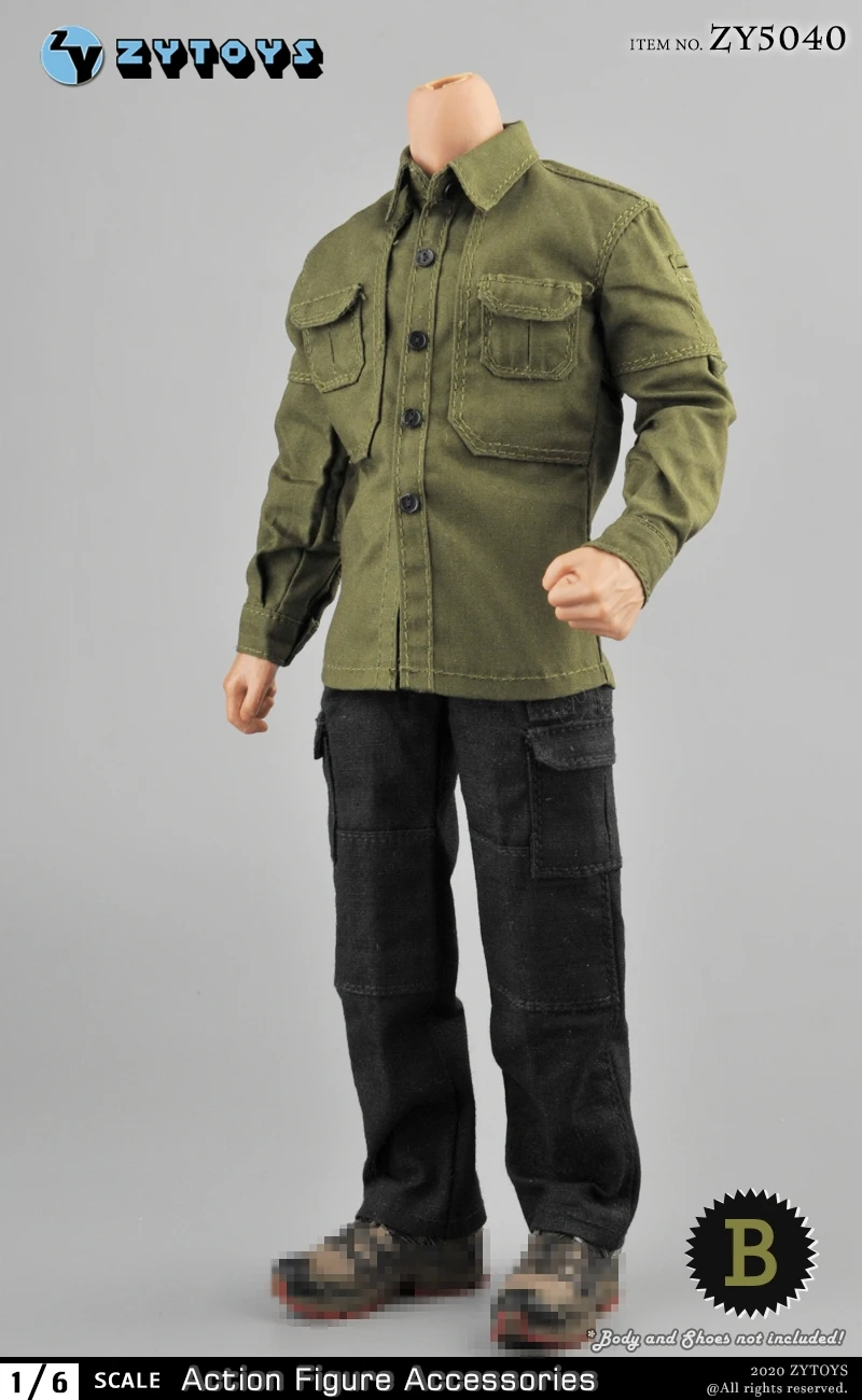 1:6 Field Suits Man PMC Shirt Combat Pants Clothes Casual Wear ZY5040 2 Color Fit 12'' Male Action Figure Body Accessories