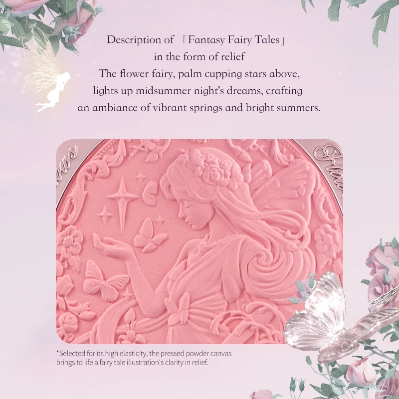 Flower Knows Beautiful Blush Palette 5G Midsummer Fairytales Natural Nude Delicate Embossing Matte Pigment Women Face Makeup