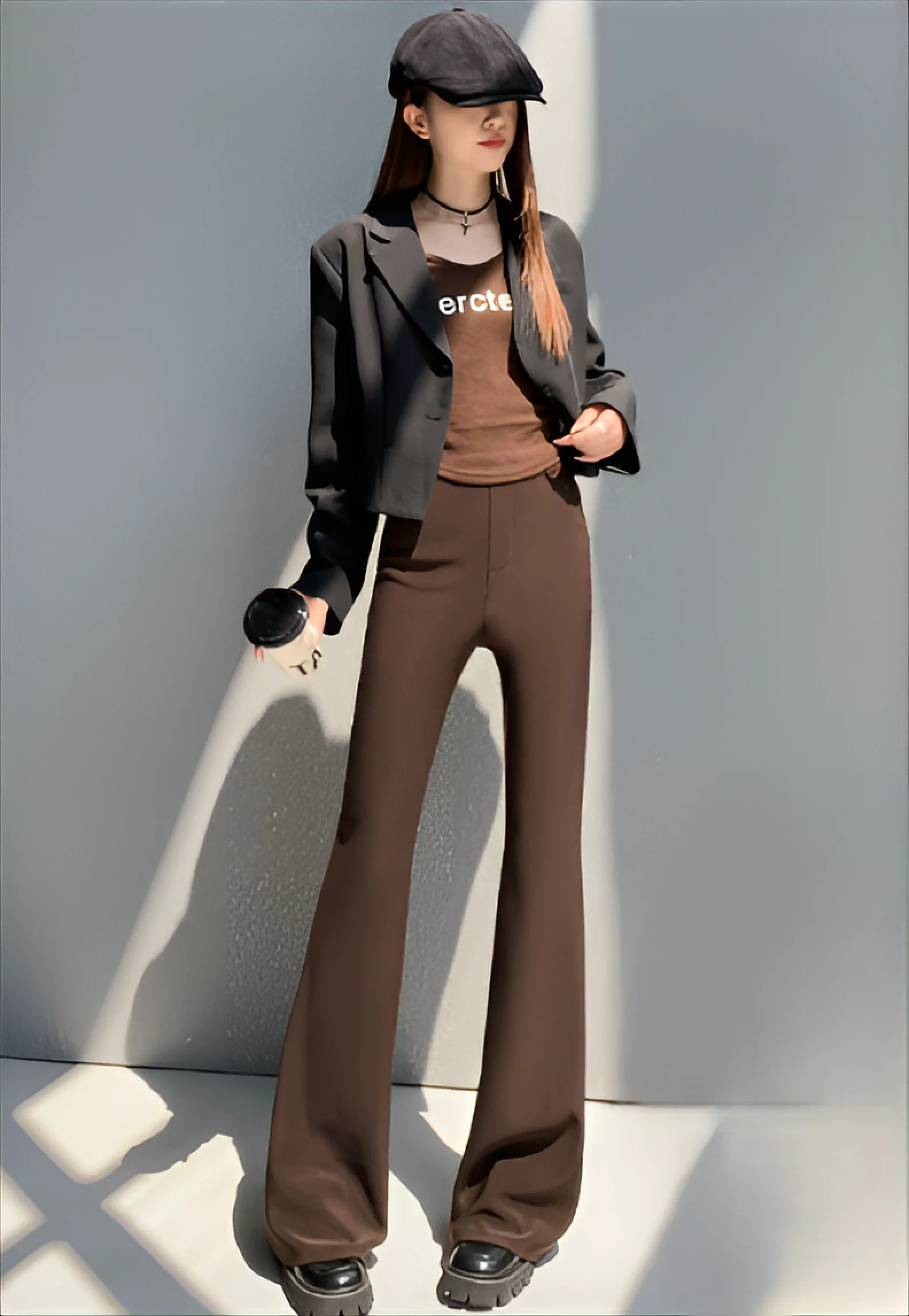 سراويل Bootcut للسيدات Kawaii ممزقة ومغسولة ومغسولة عتيقة على طراز الشارع الحضري المتزلج الشرير الصخرة الجرونج القوطي إيمو فيبي