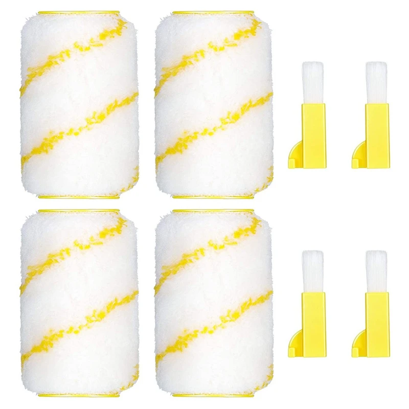 8Pcs Paint Edger Roller Brush Refills Paint Edger Combo Kit For Paint Edger Roller Brush Hand-Held Paint Roller Refill