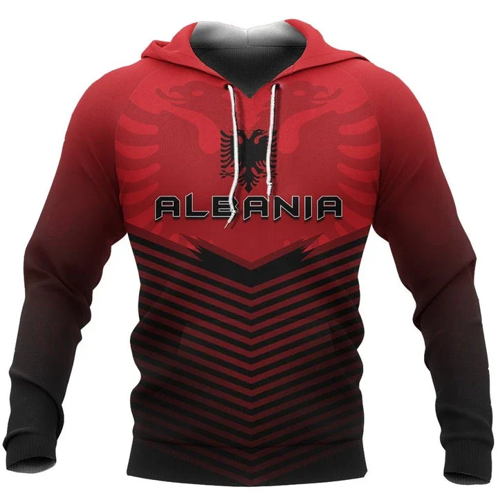 Men's Hoodie Women's Sweatshirt Funny Albanian Flag - Albanian Casual Sweatshirt Printed Casual Hoodie Striped Dress