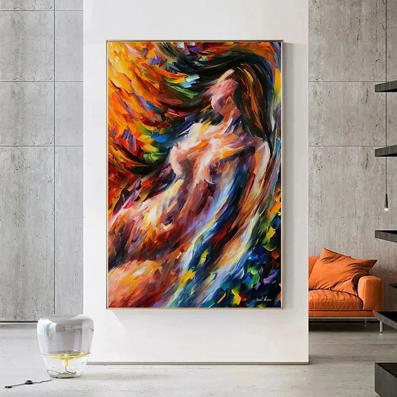 العاطفة مثير امرأة عارية ورجل المشارك مجردة هيئة الفن الكتابة على الجدران النفط اللوحة قماش طباعة لغرفة النوم فندق الجدار الديكور #5