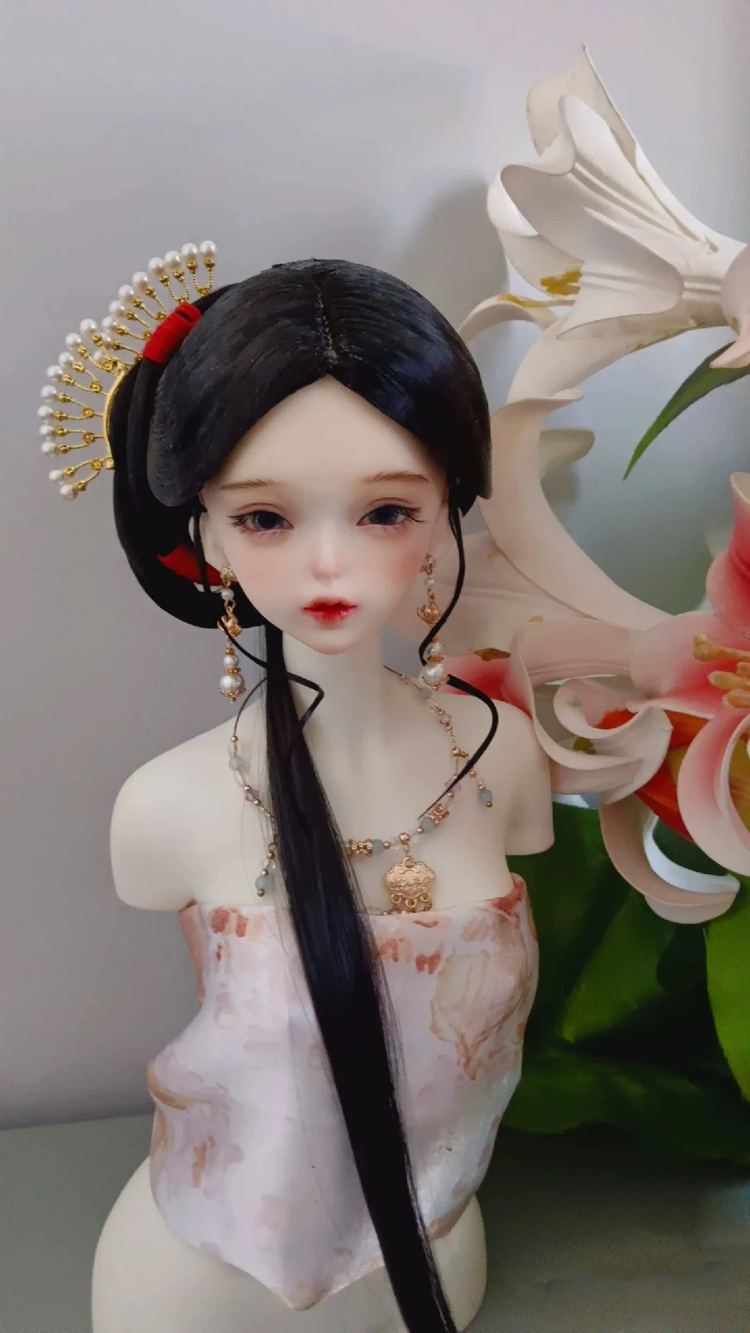 고대 코스튬 BJD 가발 중국 한푸 요정 긴 머리 레트로 가발, BJD/SD MSD SD13 소녀 SSDF 인형 액세서리 C2415, 1/4 1/3