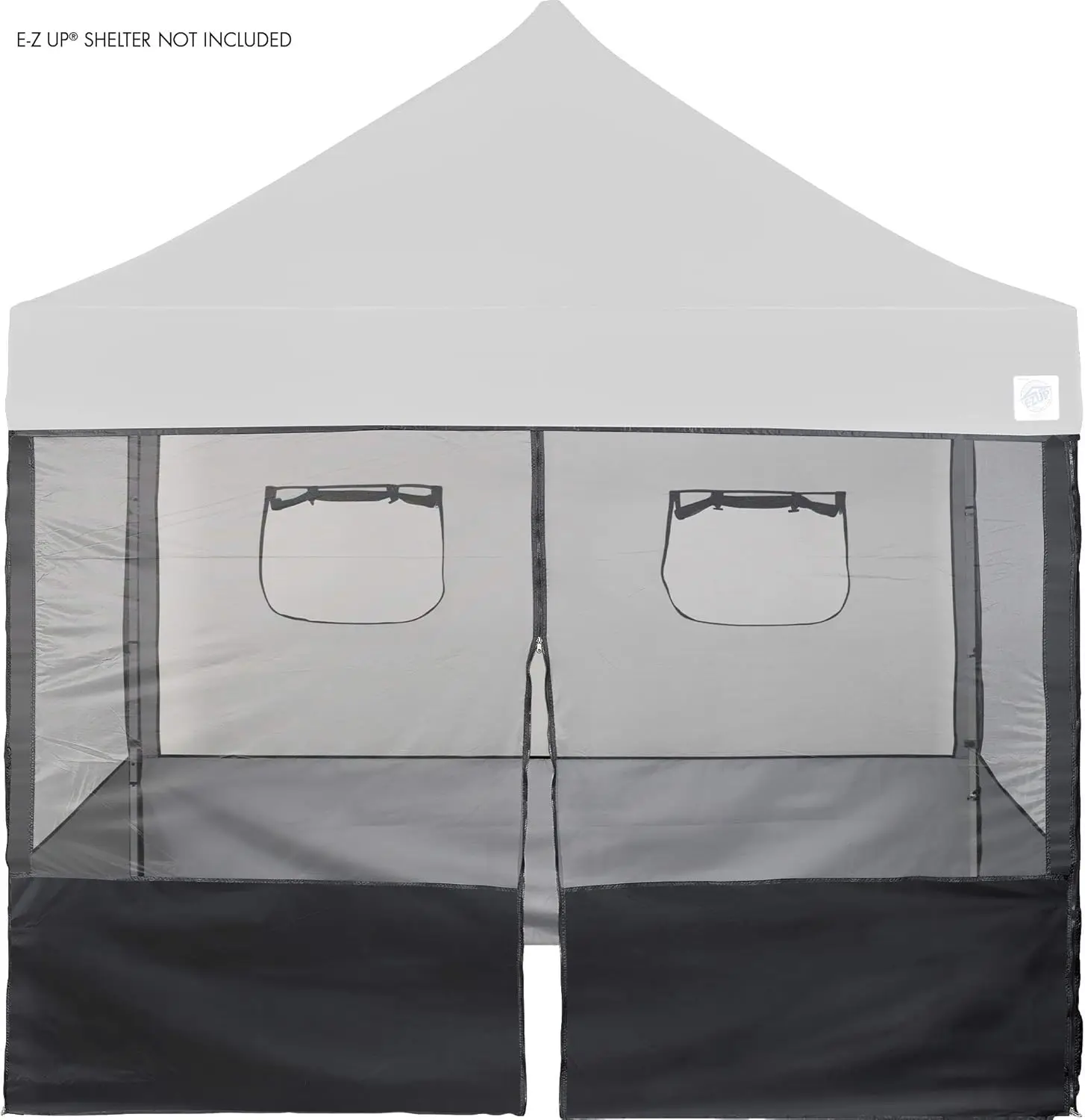 Food Stand Sidewall Kit, 4-Piece, Fits 10' x 10' Straight Leg Awning (Awning/Lid Not Included), 2 Roll-Up Service Windows