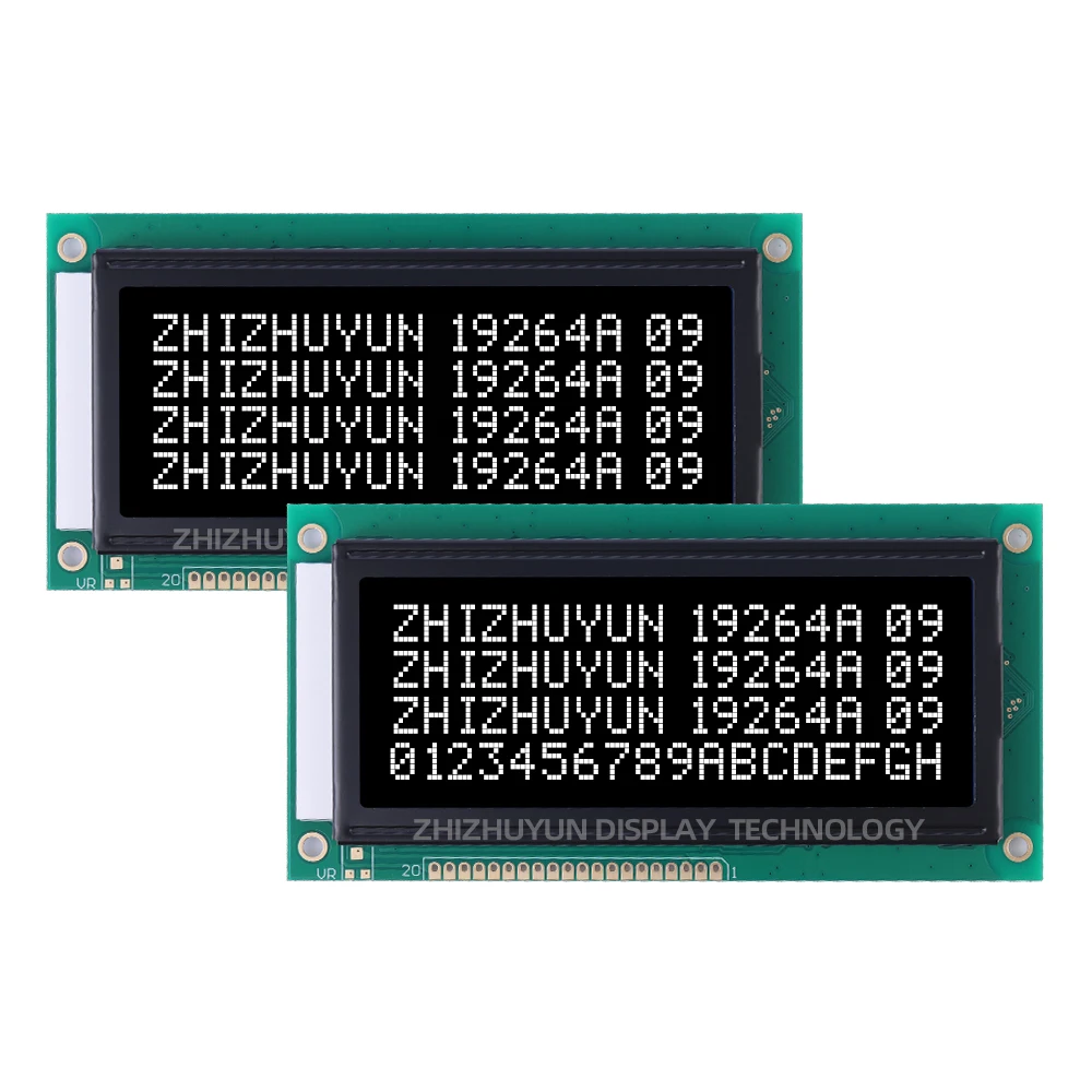 Export Quality 19264A Display Module DFSTN Black Film Emerald Green Characters 130MM*654MM KS0107 Text Display LCD Screen