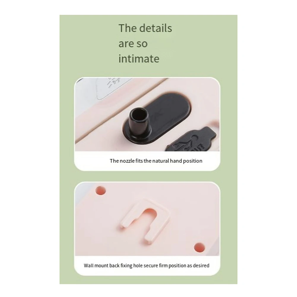 

B28C-300ML Rechargeable Smart Lnduction Mobile Phone Washing Soap Dispenser Home Wall-Mounted Soap Dispenser-Pink Easy Install