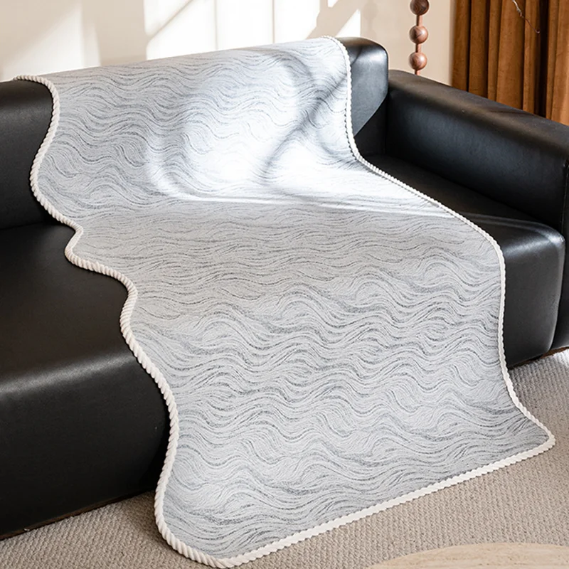 Irregular Water Ripple Printed Sofa Cushion 2025 New Chenier Anti Slip Sofa Cover for All Seasons Soft Home Decor Accessories