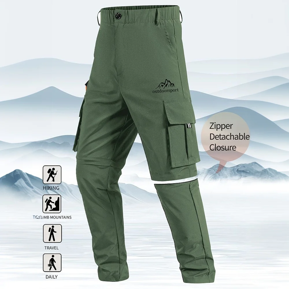 

Male Trousers Baggy Cargo Mountains Print Multi-Pocket Long Trousers Variable Shorts Combat Work Pants Fitness Sports Pants