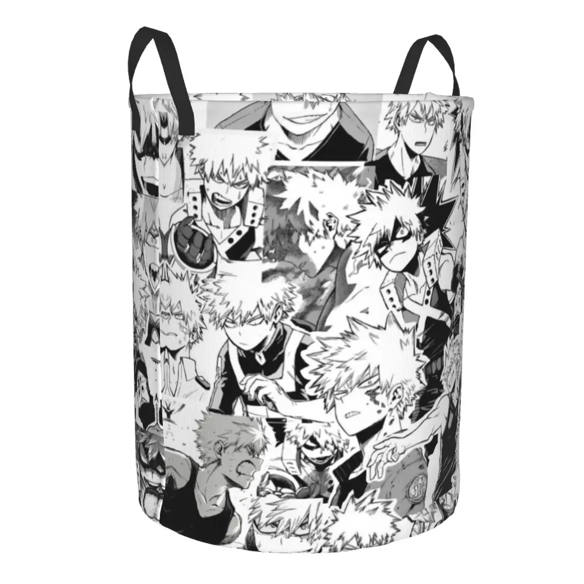 Custom Katsuki Bakugo Anime Laundry Basket Collapsible Manga Boku No Hero Academia Clothing Hamper Toys Organizer Storage Bins