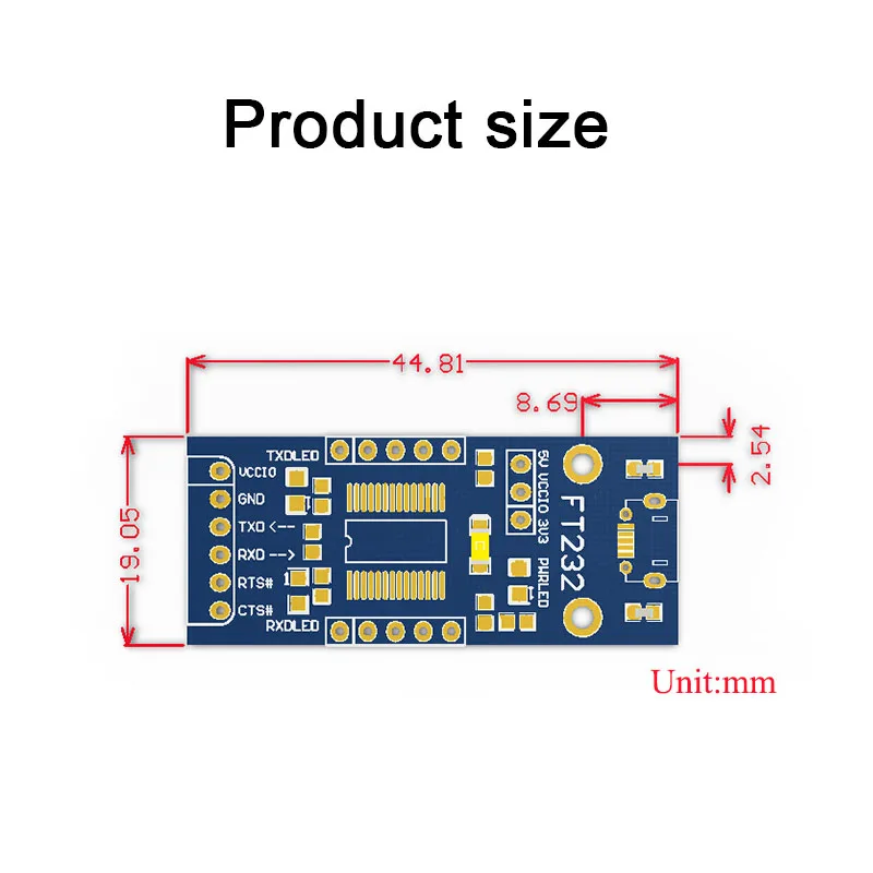 FT232 Modul USB zu UART Serielles Modul USB zu TTL FT232RL/RNL Serielles Kommunikationsmodul FT232RNL Chip für Android