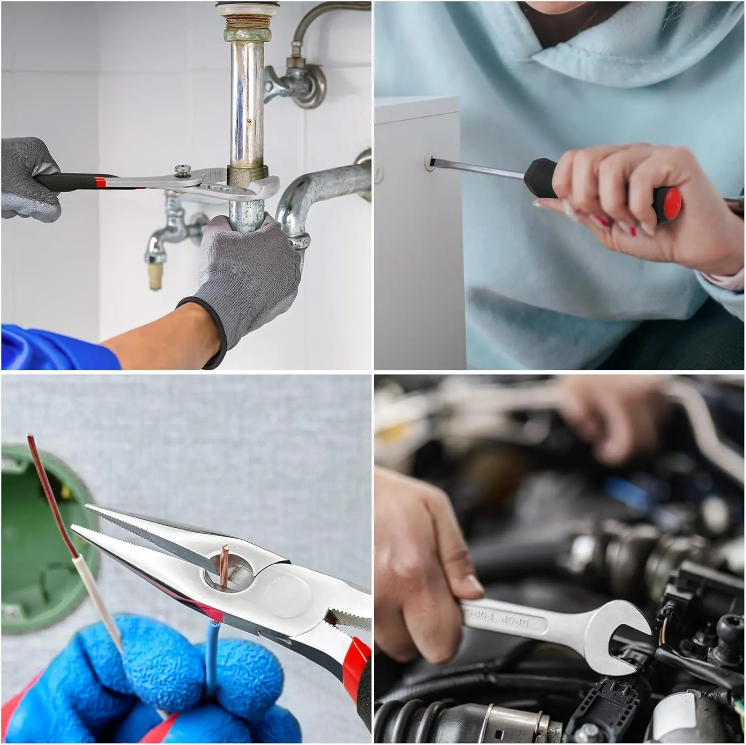 799pcs Tool Set Home Repair Tool kit with Trolley Case Mechanic Wrenches Socket Hand Tools for Daily Use Househould Work Repair