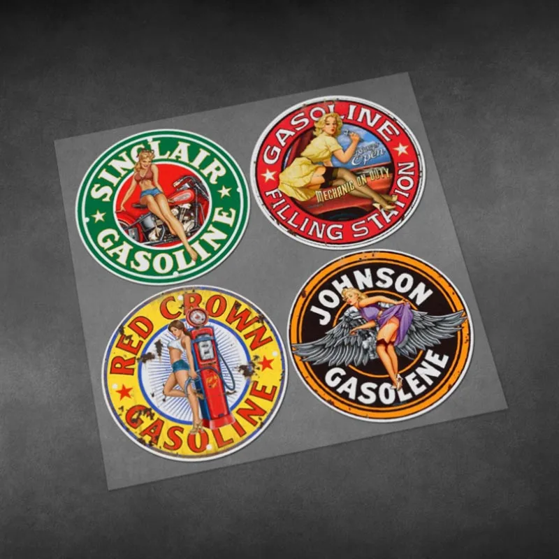 

Retro Vintage Female Knight Decals Bobber Style Motorcycle Sticker Waterproof Reflective Decorative Pegatinas Vinyl Material