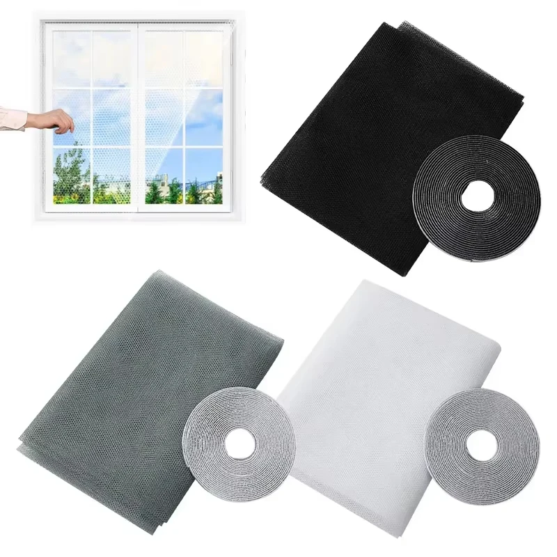 DIY Moskitonetz Selbstklebende Indoor Anti-Insekten Fliegengitter Vorhänge Fensternetz Schutz Mesh Heimtextilien Bett Garten
