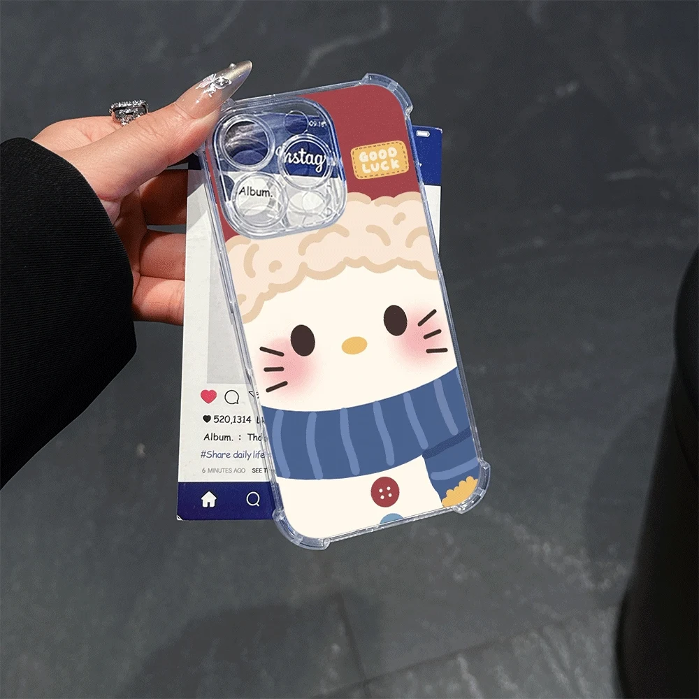 

Чехлы для телефонов Sanrio KT для IPhone 14, IPhone 16/15/14/13/12/11/x/xs/xs Max, чехлы для мобильных телефонов для девочек Hello Kitty Kawaii, новинка 2023 года
