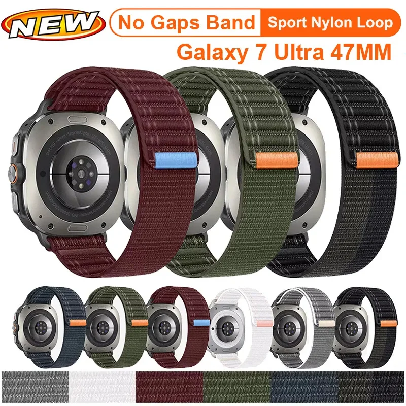 Nylon Loop Strap For Samsung Galaxy Watch Ultra 47mm Sport Adjustable Bracelet Wave Wristband Galaxy Ultra 2025 47mm Band Correa