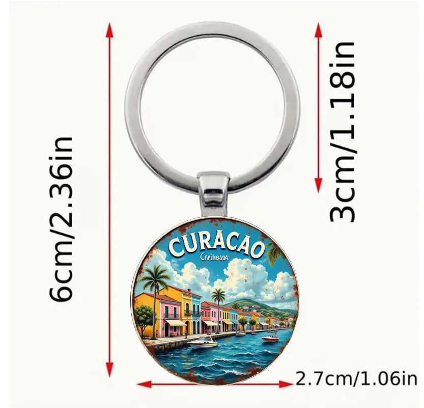 سلاسل المفاتيح تحت عنوان كوراكاو مع الهندسة المعمارية النابضة بالحياة #2