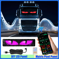 LED Matrix Pixel Panel Scrolling Bright Advertising LED Signs, Flexible USB 5V LED Car Sign App Control DIY Programmable for Car