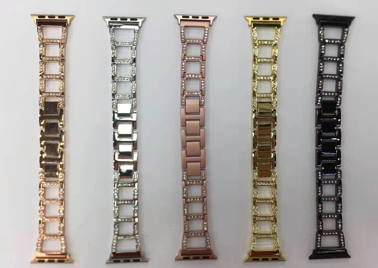 D Strap For Apple watch Band 7 44mm 40mm 38 42 mm Luxury Metal Diamond Bracelet steel Loop for iWatch serie 3 4 5 6 se 45mm 41mm