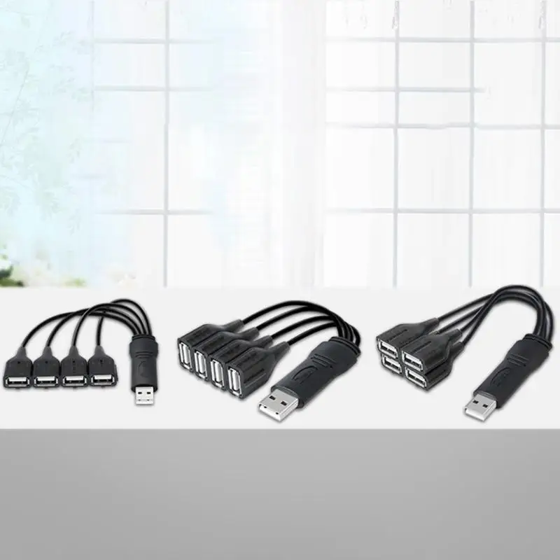 T5EA USB إلى USB 2.0 محول شحن كابل 4 في 1 USB 2.0 فاصل بيانات الشحن السريع