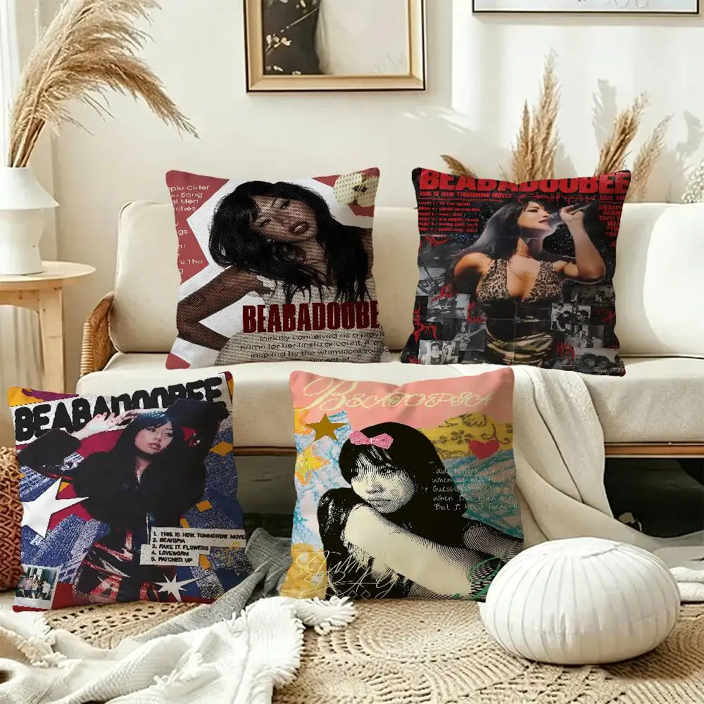 Rock Singer B-Beabadoobee Office Cushion Pillowcase Car Cushion Cover45X45CM Lumbar Pillowcase Sofa Pillowcover