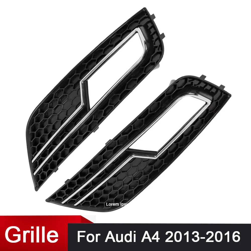 

2pcs Car Front Bumper Fog Light Grill Grille Cover for Audi A4 2013 2014 2015 2016 8K0807681K 8K0807682K