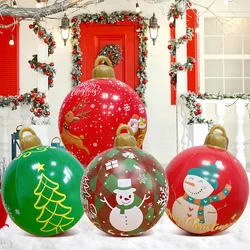 Palla da esterno da 60CM palla decorata gonfiabile di natale realizzata in PVC gigante grandi palline albero Graden decorazioni da giardino palla giocattolo all'aperto