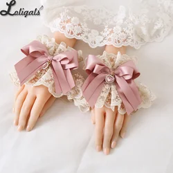 Lolita Hair Accessories Elegant Flat Hat Sweet Lace Wrist Cuffs Headband Flower Wedding Hat