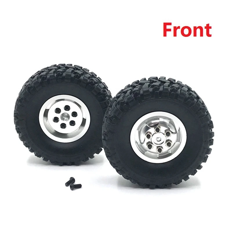 Double Wheel Metal Wheel Rim With Rubber Tire Tyre For WPL B16 B36  Q60 Q63 Q64 6WD 6X6 RC Truck