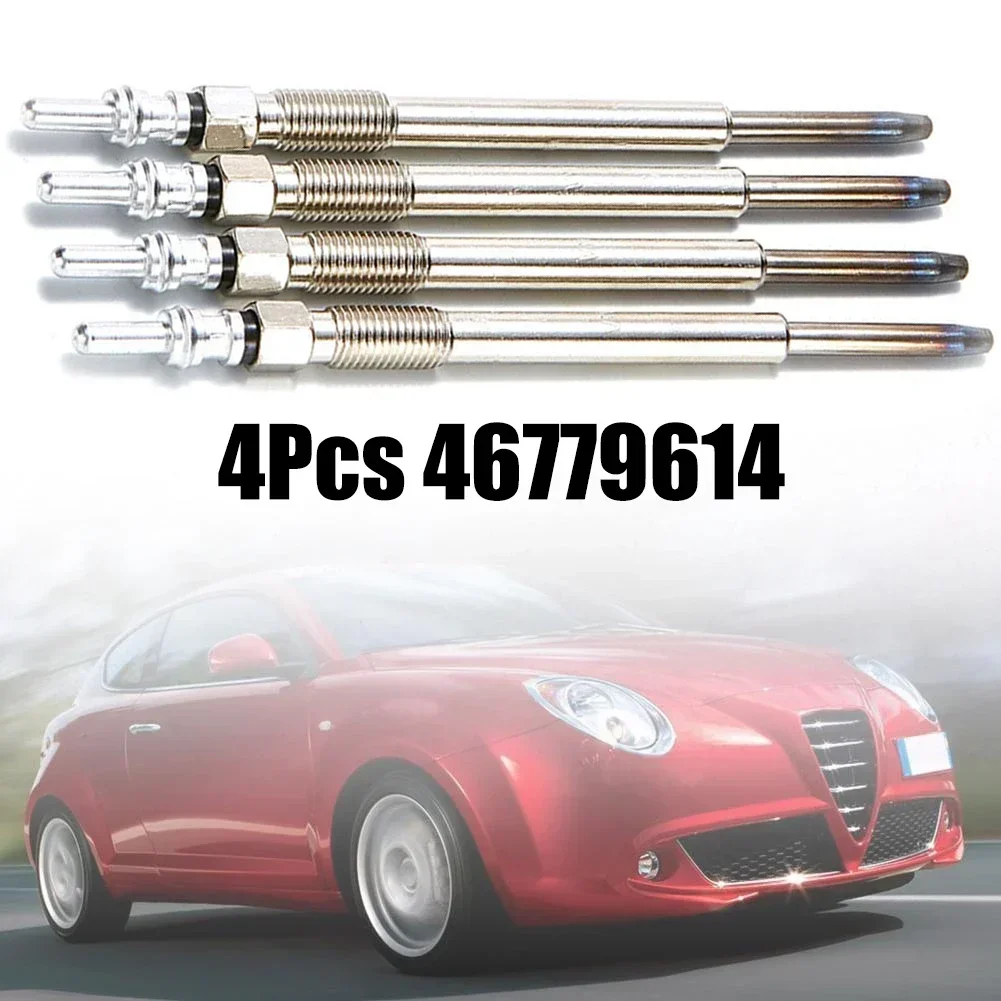 4Pcs Car Diesel Heater Glow Plugs For Fiat 1.3 CDTI #46779614 Siliver Metal For CDTI Electric Plug Ignition System Spark Plugs